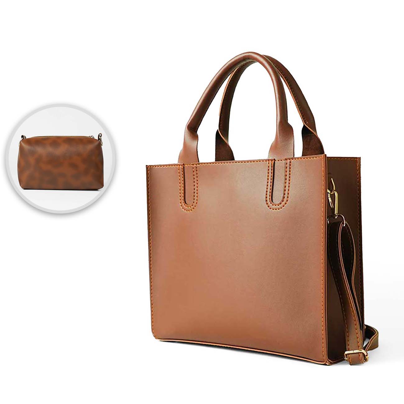 Service Bag Set of 2 Brown