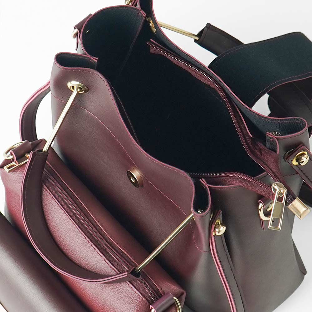 Set of 3 Bags Maroon